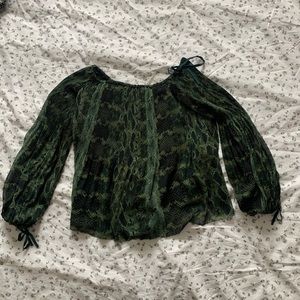 Wilfred Aritzia snakeskin print off the shoulder
